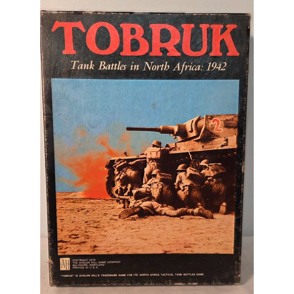 Vintage Avalon Hill Tobruk Tank Battles in North Africa 1942 WWII Strategy Game